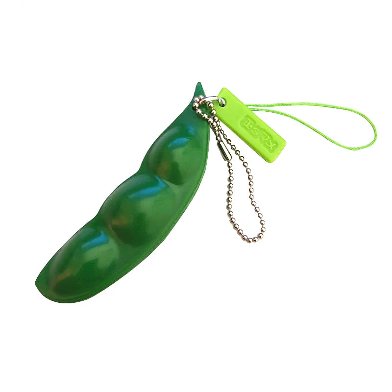 Squishy Edamame Fidget Keychain