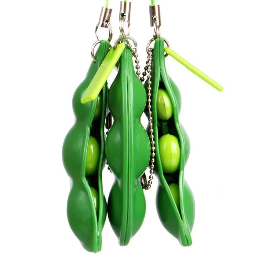 Squishy Edamame Fidget Keychain