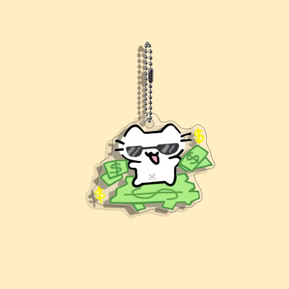 Funny Cat Character Keychain