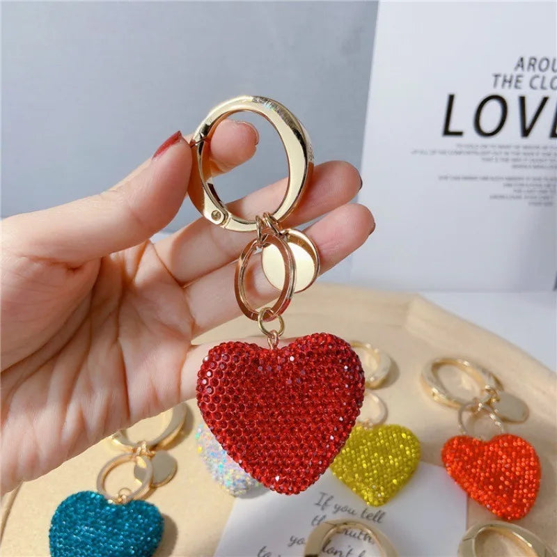 Rhinestone Heart Keychain