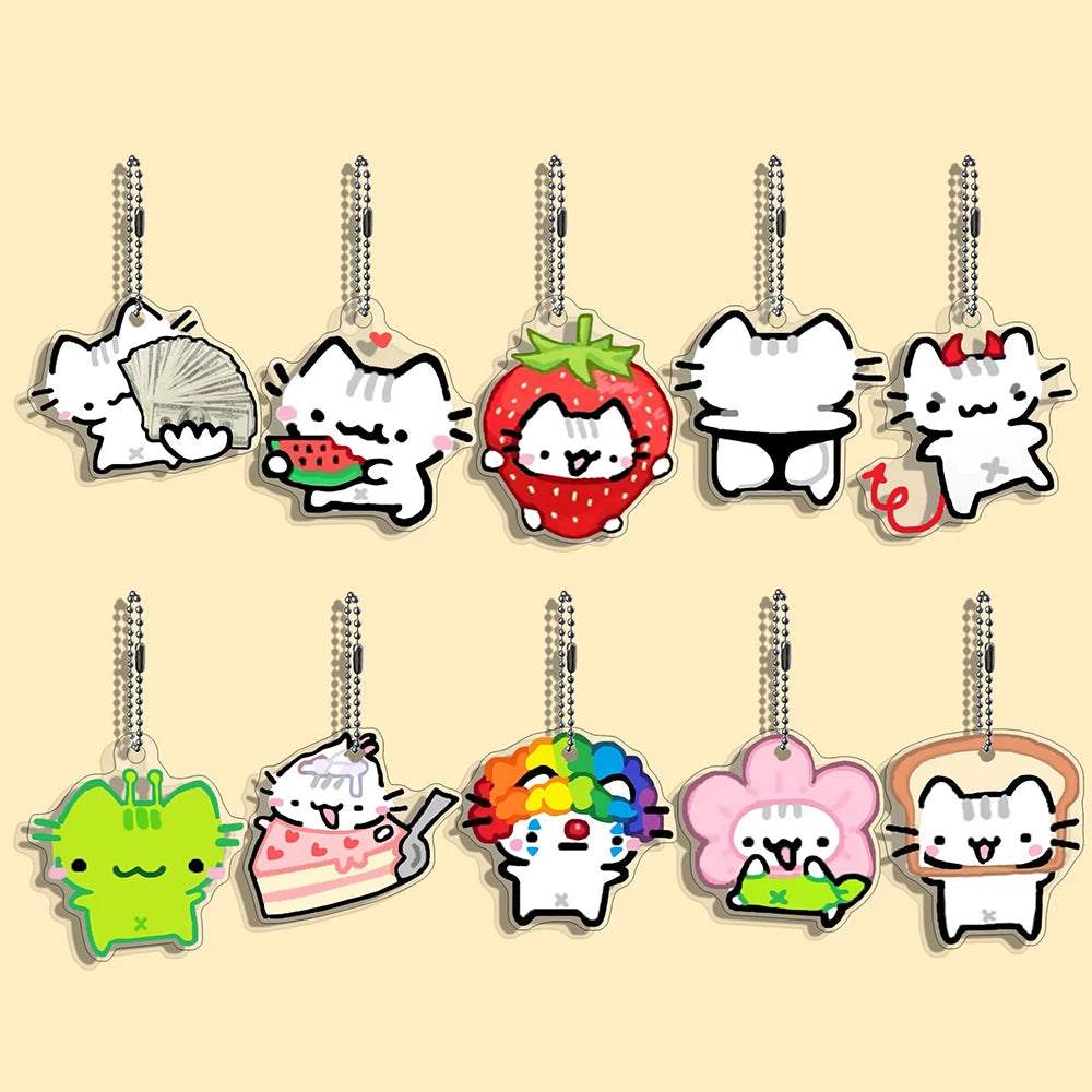 Funny Cat Character Keychain