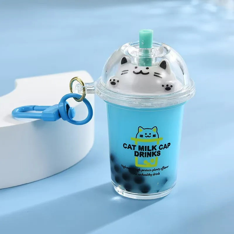 Cat Boba Milk Tea Keychain