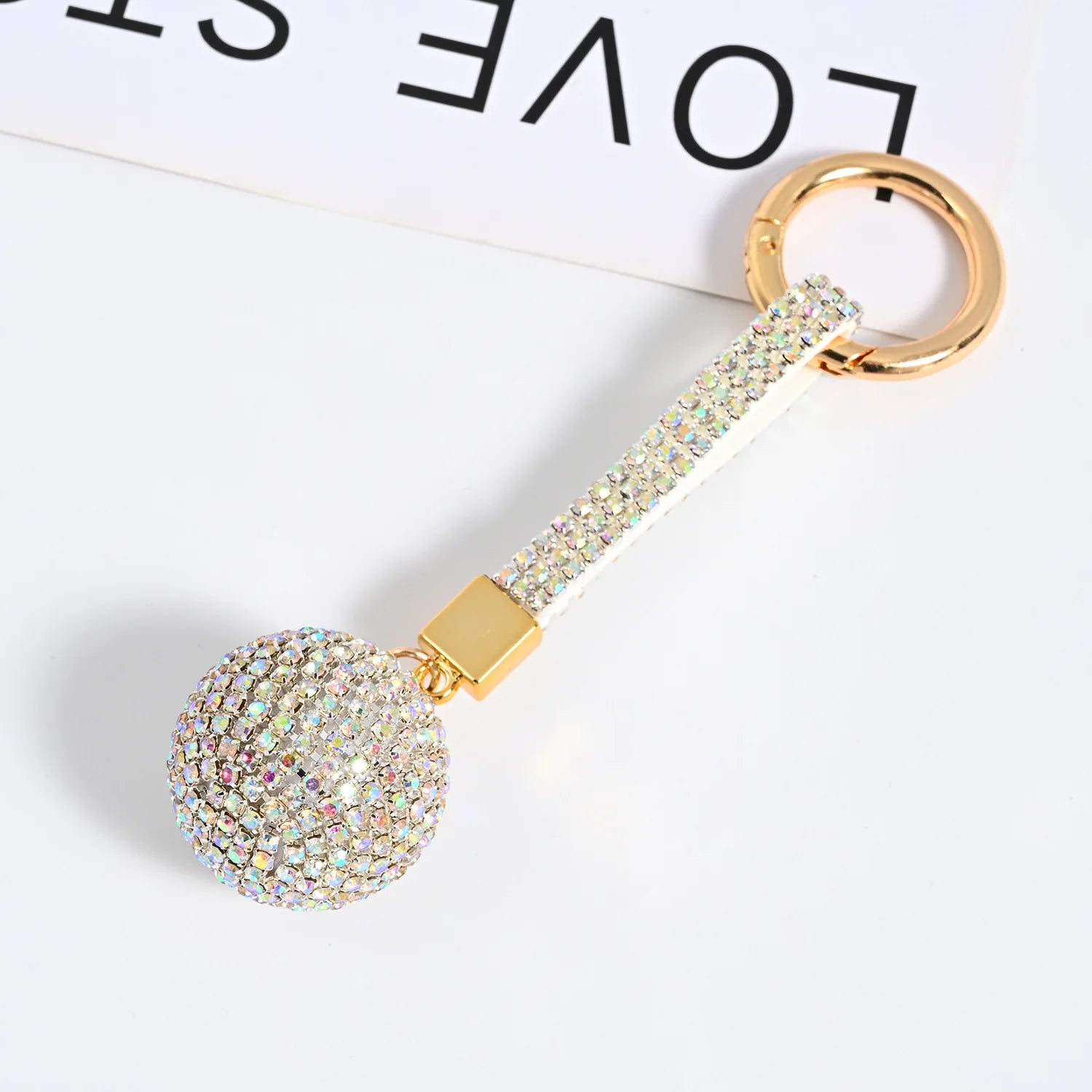 Rhinestone Disco Ball Keychain
