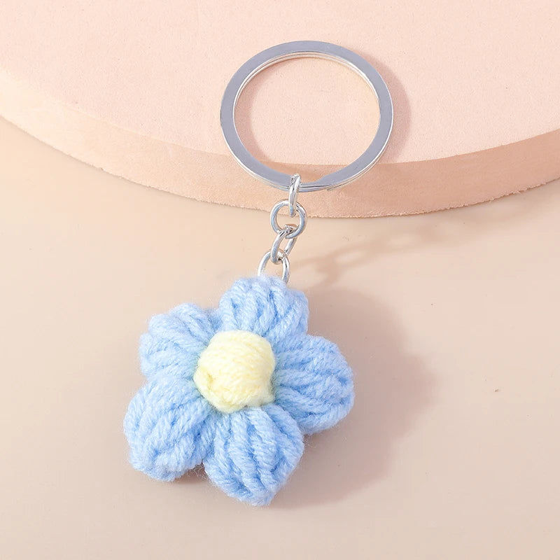 Crochet Strawberry & Daisy Keychain