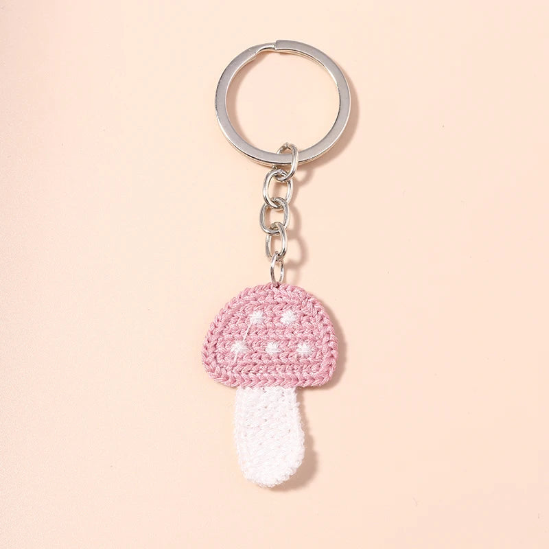 Crochet Strawberry & Daisy Keychain
