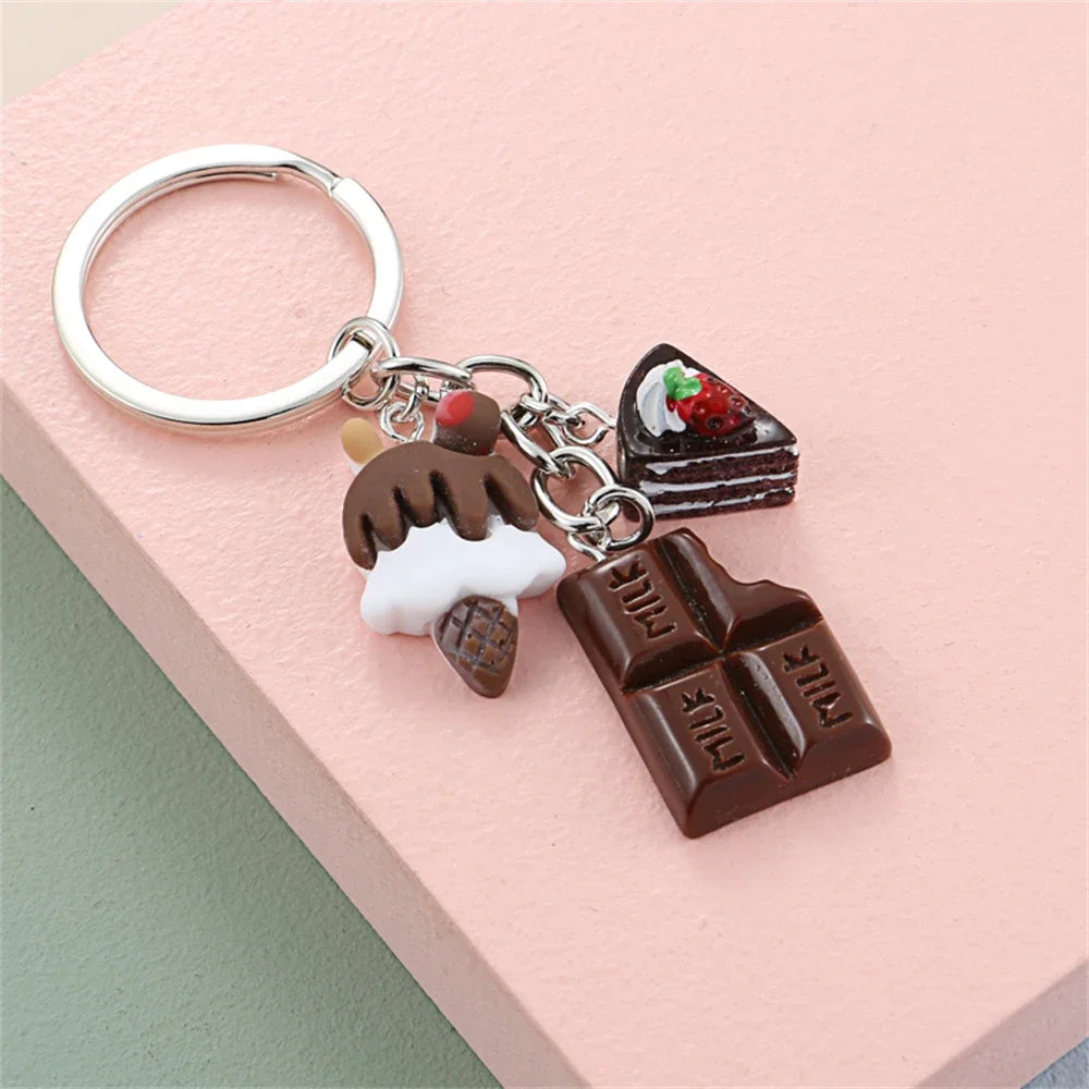 Resin Dessert Charm Keychain