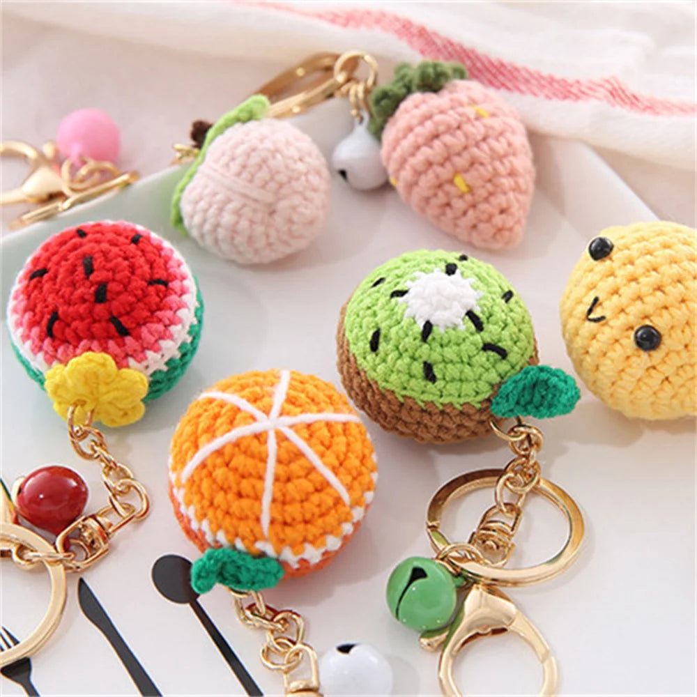 Crochet Fruit & Donut Keychain
