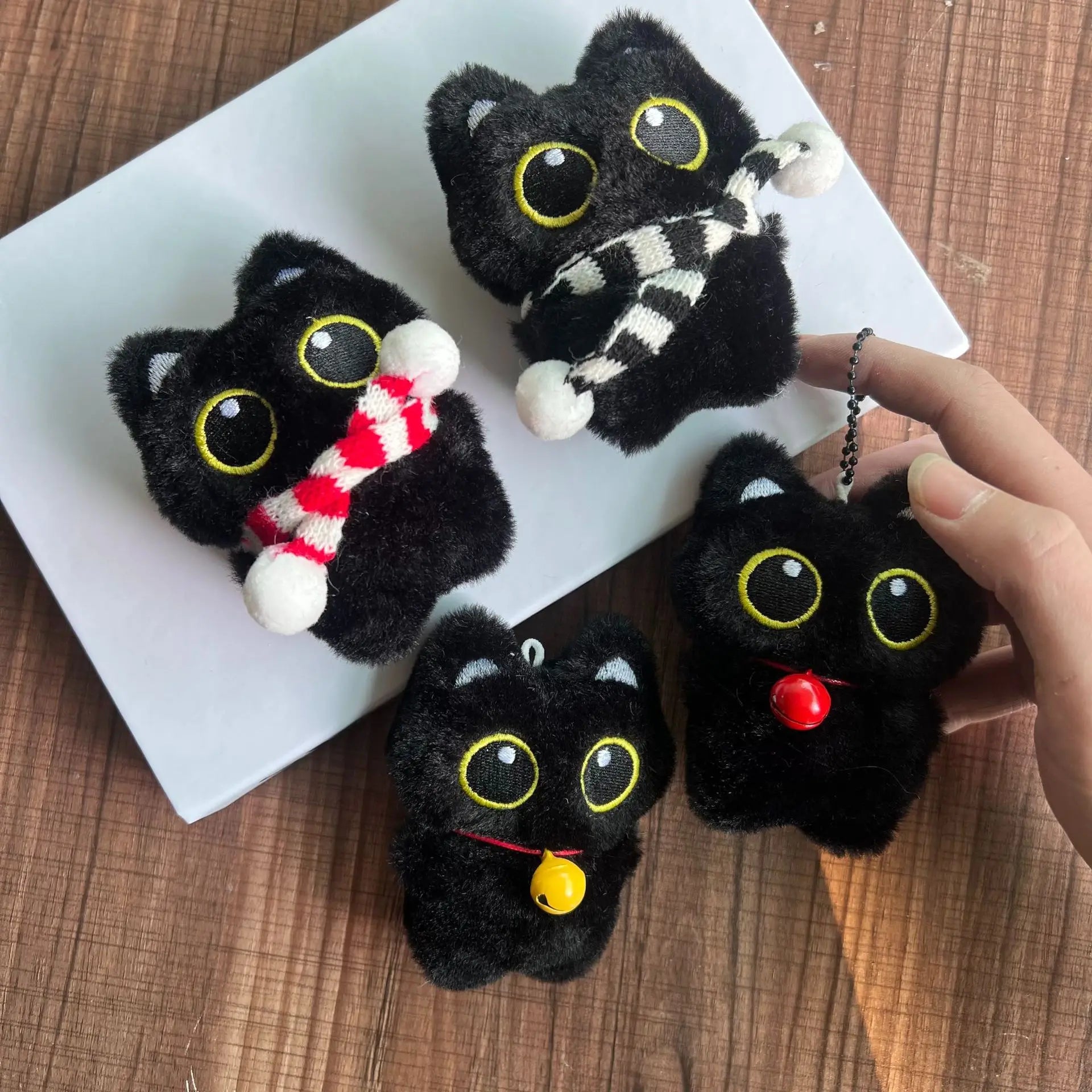 Black Cat Squishy Plush Keychain