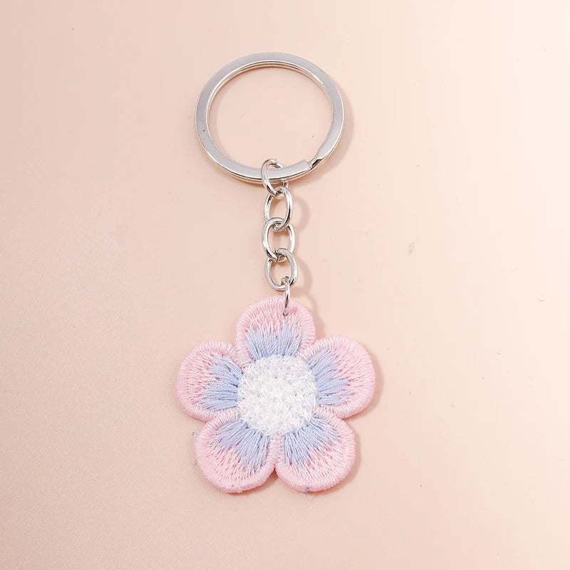 Crochet Strawberry & Daisy Keychain