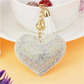Rhinestone Heart Tassel Bag Charm