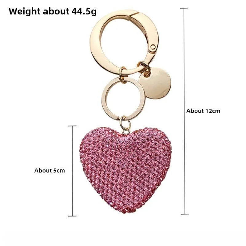 Rhinestone Heart Keychain