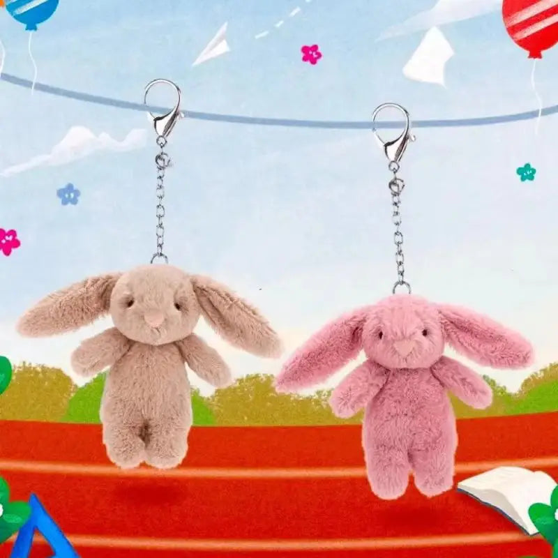 Rabbit Pompom Plush Keychain