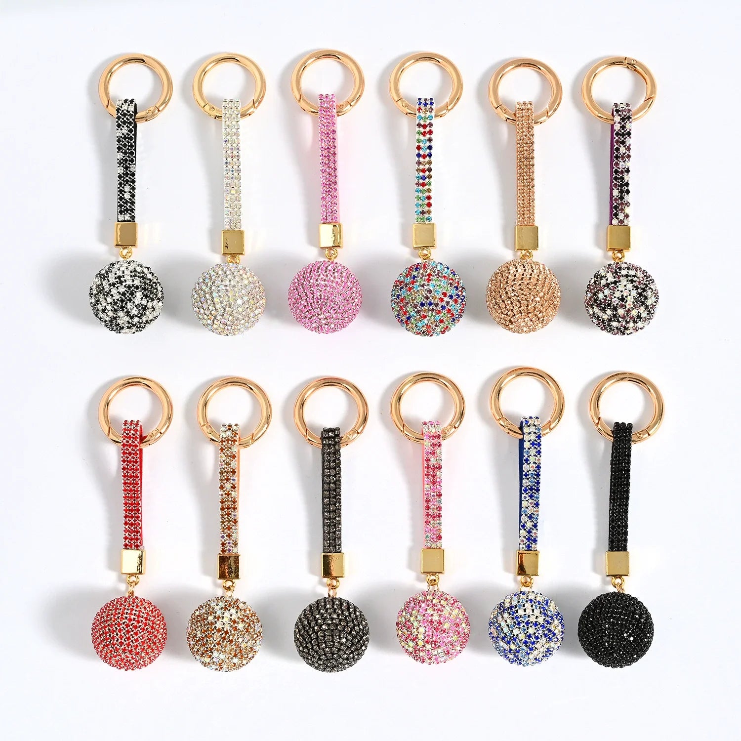 Rhinestone Disco Ball Keychain