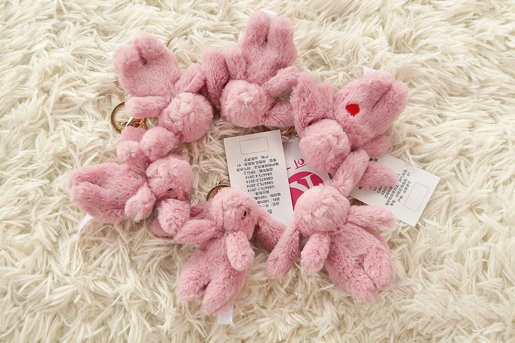 Rabbit Pompom Plush Keychain