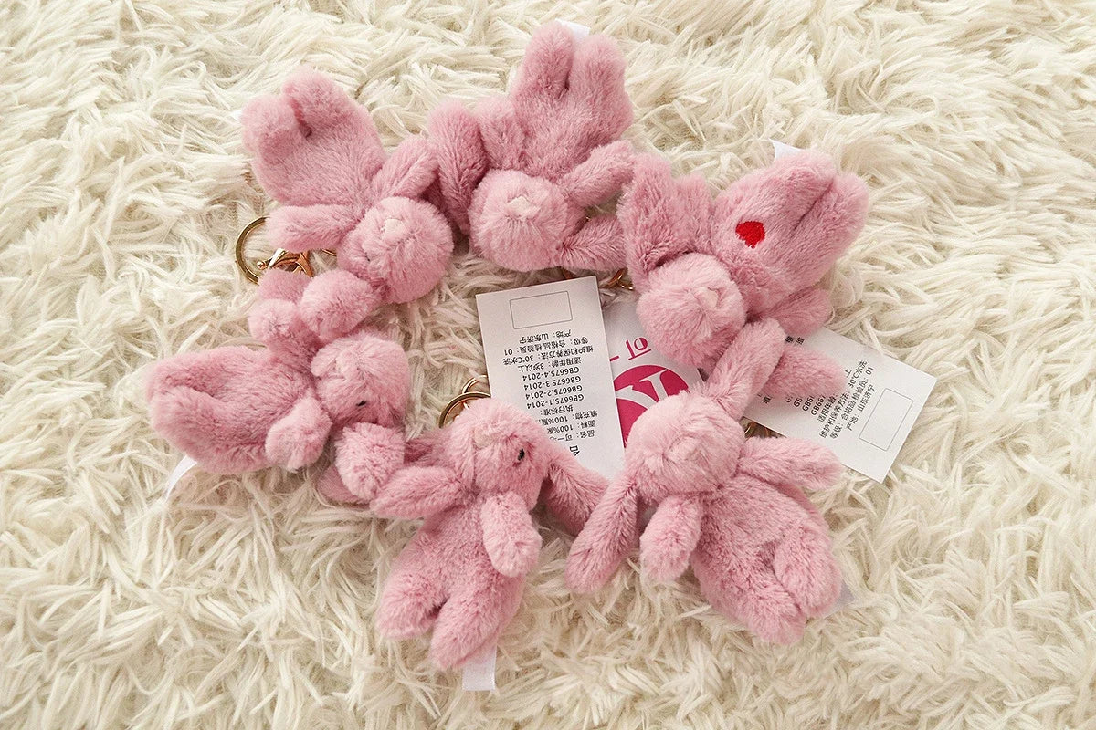 Rabbit Pompom Plush Keychain