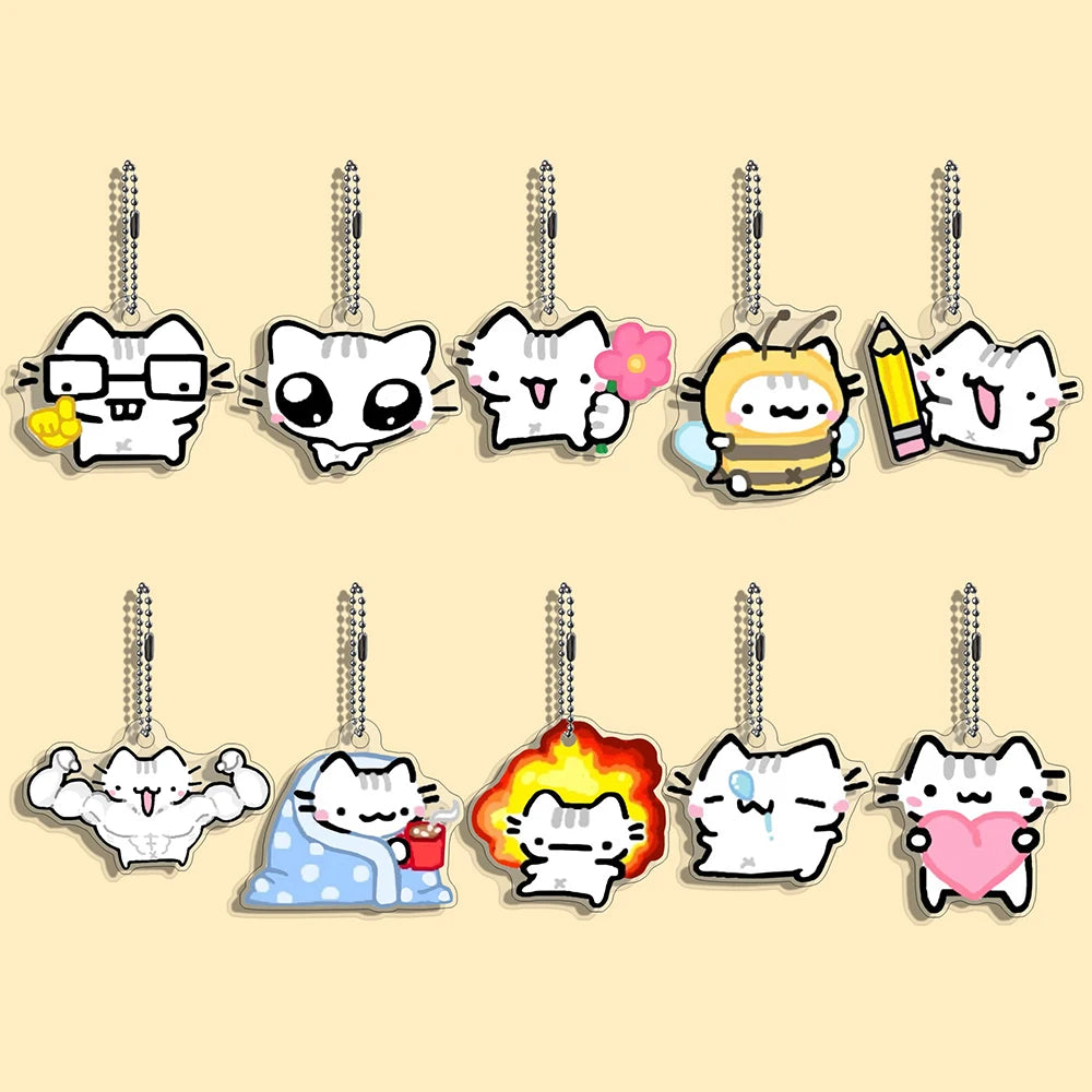 Funny Cat Character Keychain