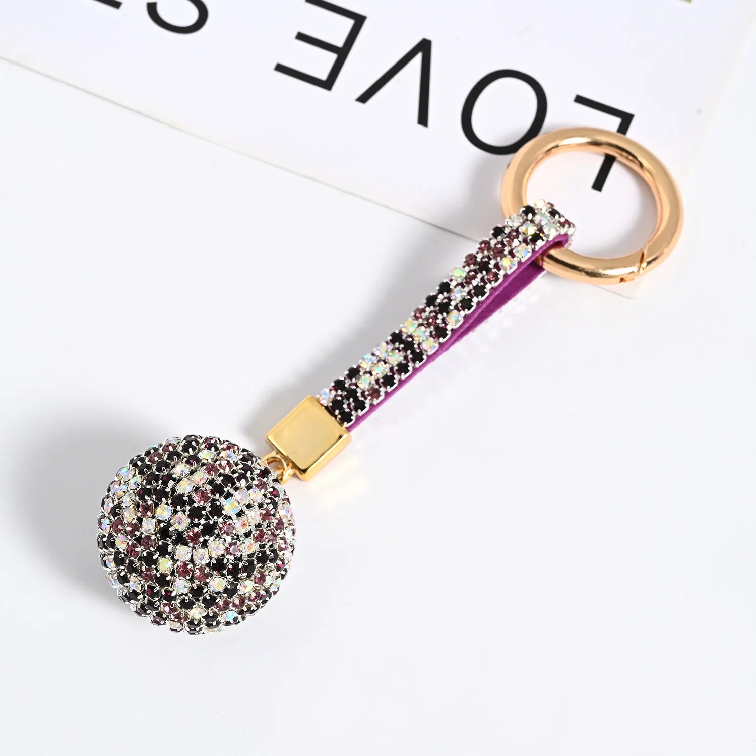 Rhinestone Disco Ball Keychain
