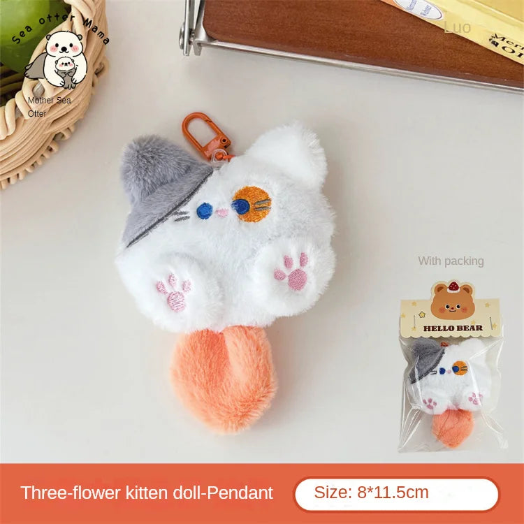 Plush Cat Pendant Keychain