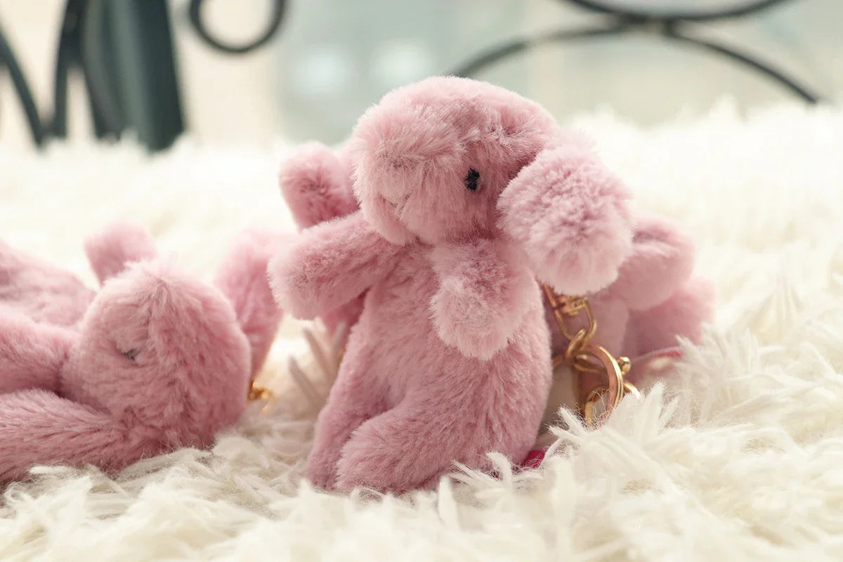 Rabbit Pompom Plush Keychain