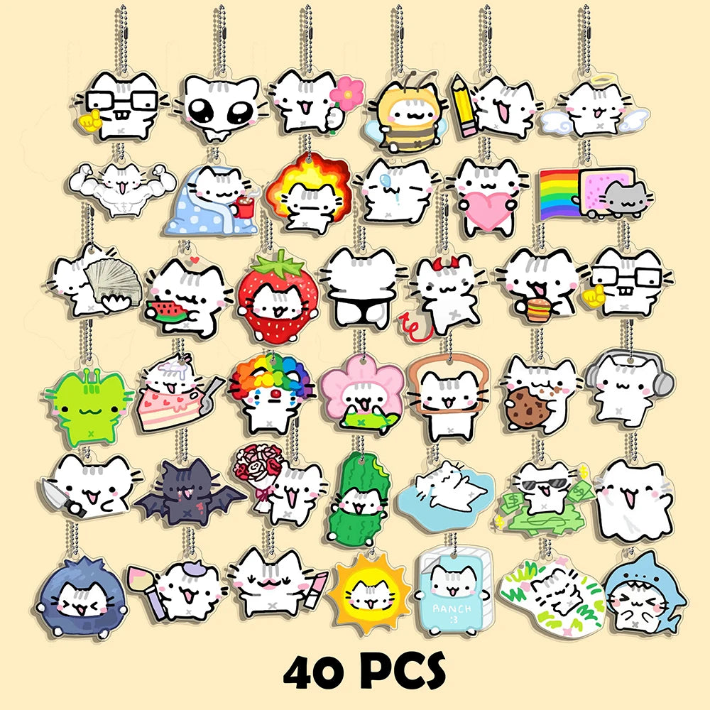 Funny Cat Character Keychain