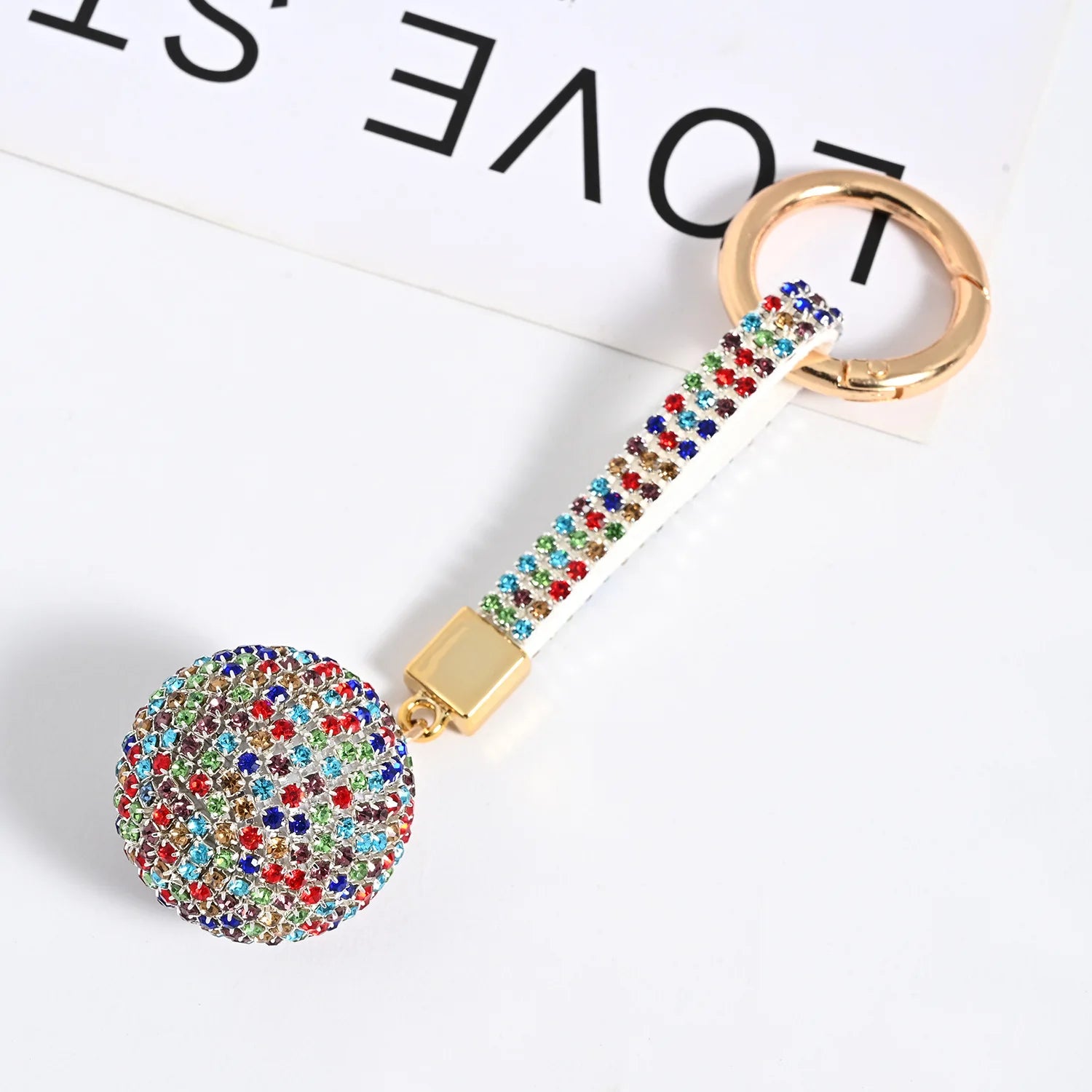 Rhinestone Disco Ball Keychain