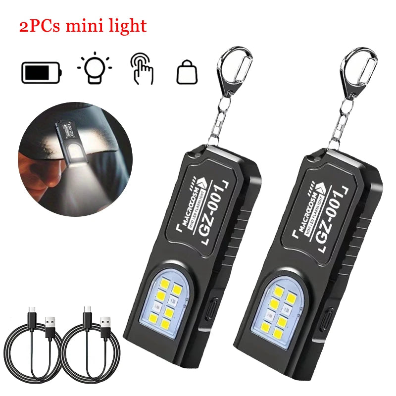 Powerful Mini COB LED Keychain Flashlight