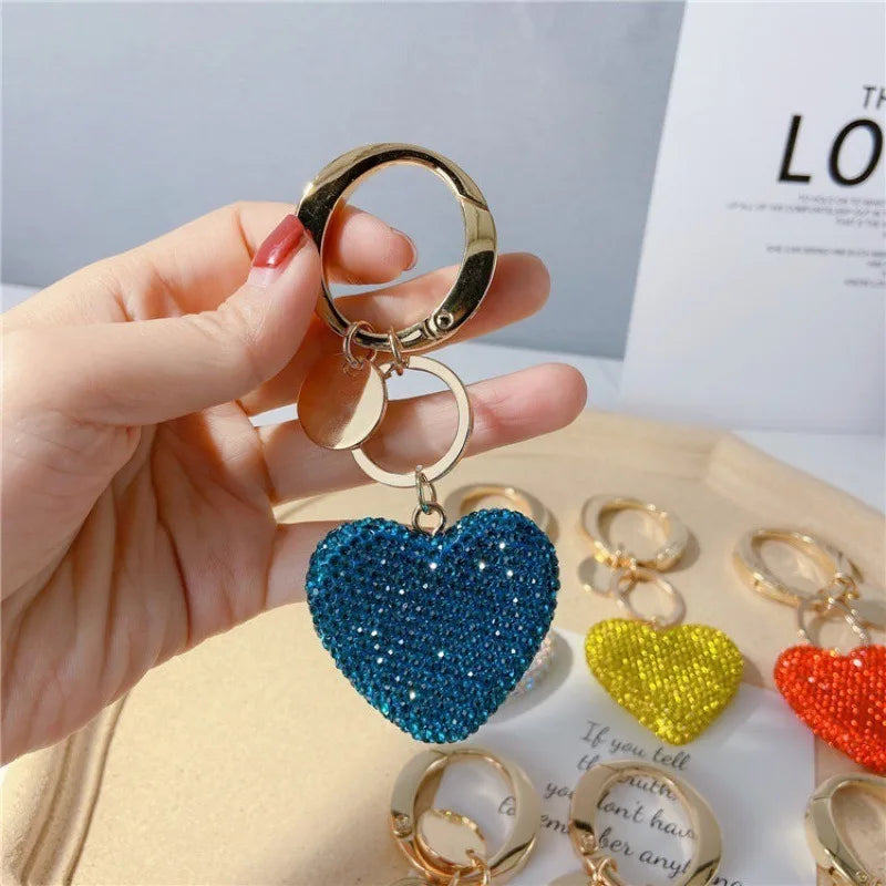 Rhinestone Heart Keychain