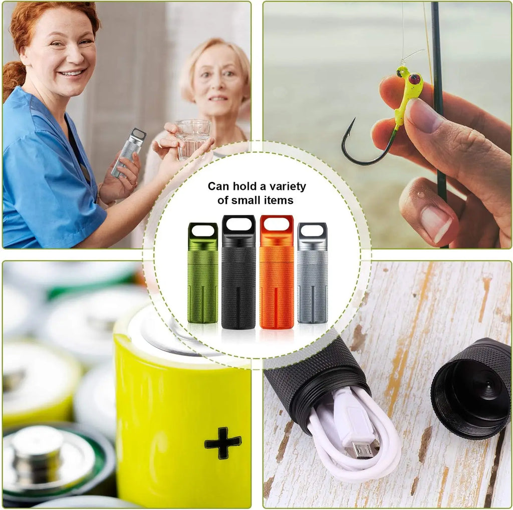 Waterproof Aluminum Pill Case Keychain