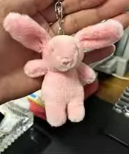 Rabbit Pompom Plush Keychain