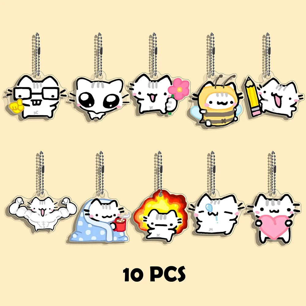 Funny Cat Character Keychain