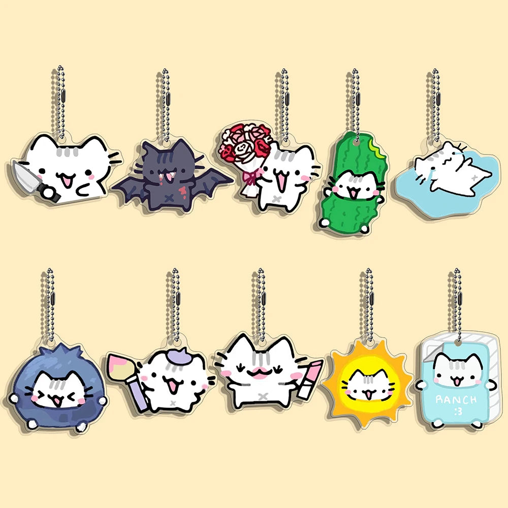 Funny Cat Character Keychain
