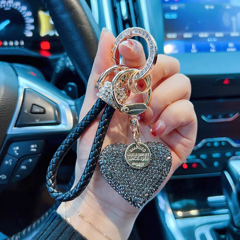 Crystal Heart Car Keychain