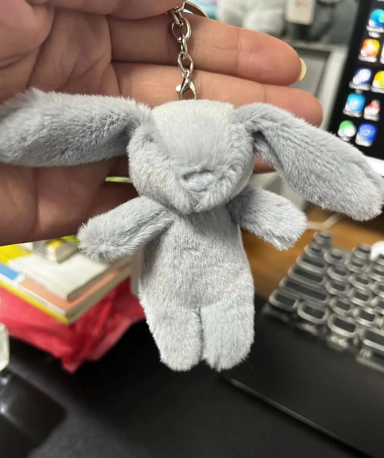 Rabbit Pompom Plush Keychain