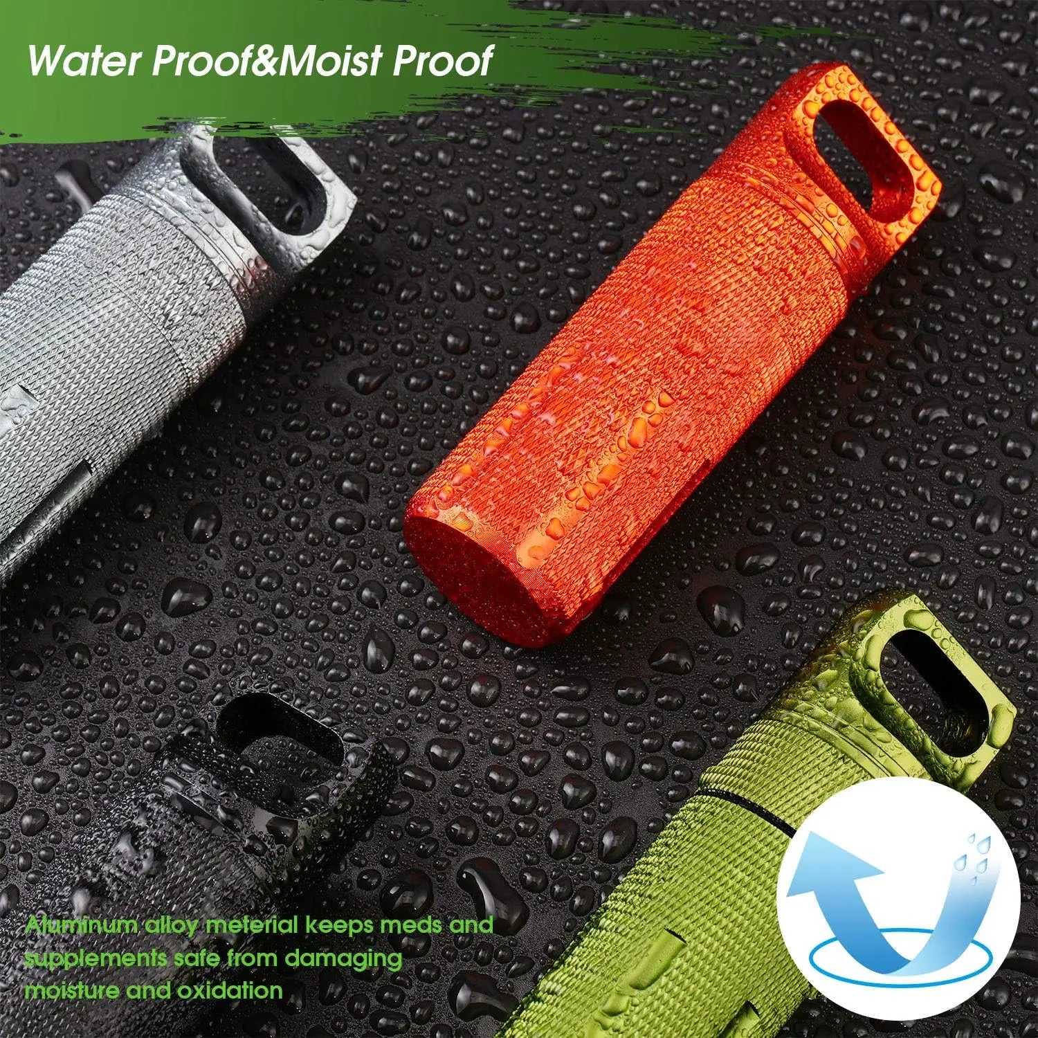 Waterproof Aluminum Pill Case Keychain
