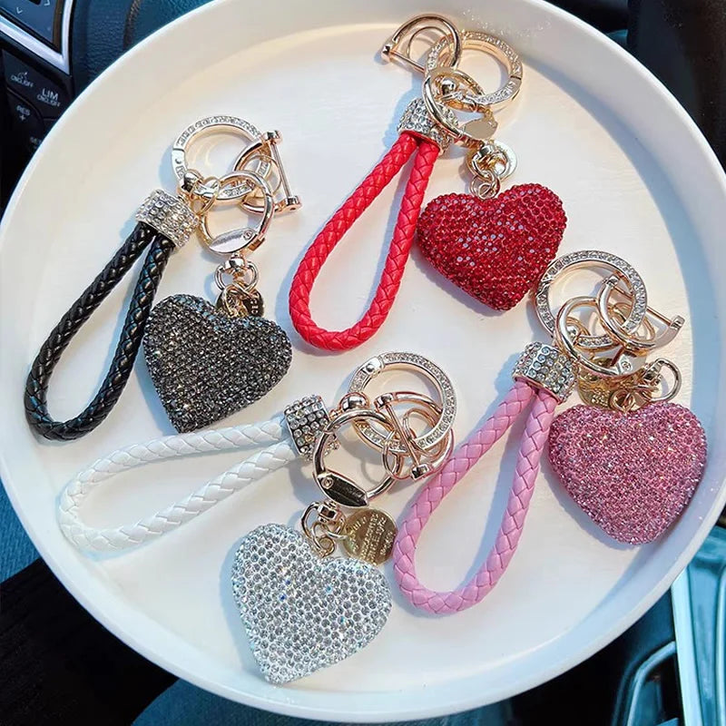 Crystal Heart Car Keychain