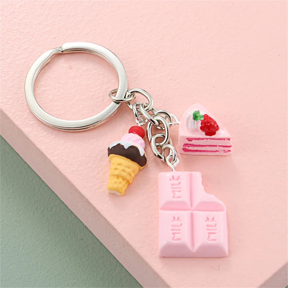 Resin Dessert Charm Keychain
