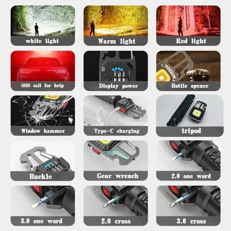 Mini EDC Work Light & Safety Tool