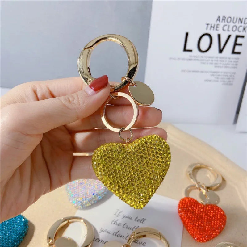 Rhinestone Heart Keychain
