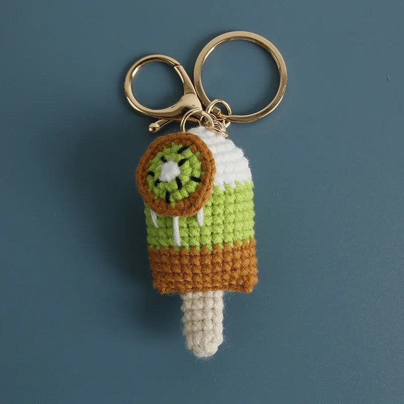 Crochet Ice Cream Cone Keychain
