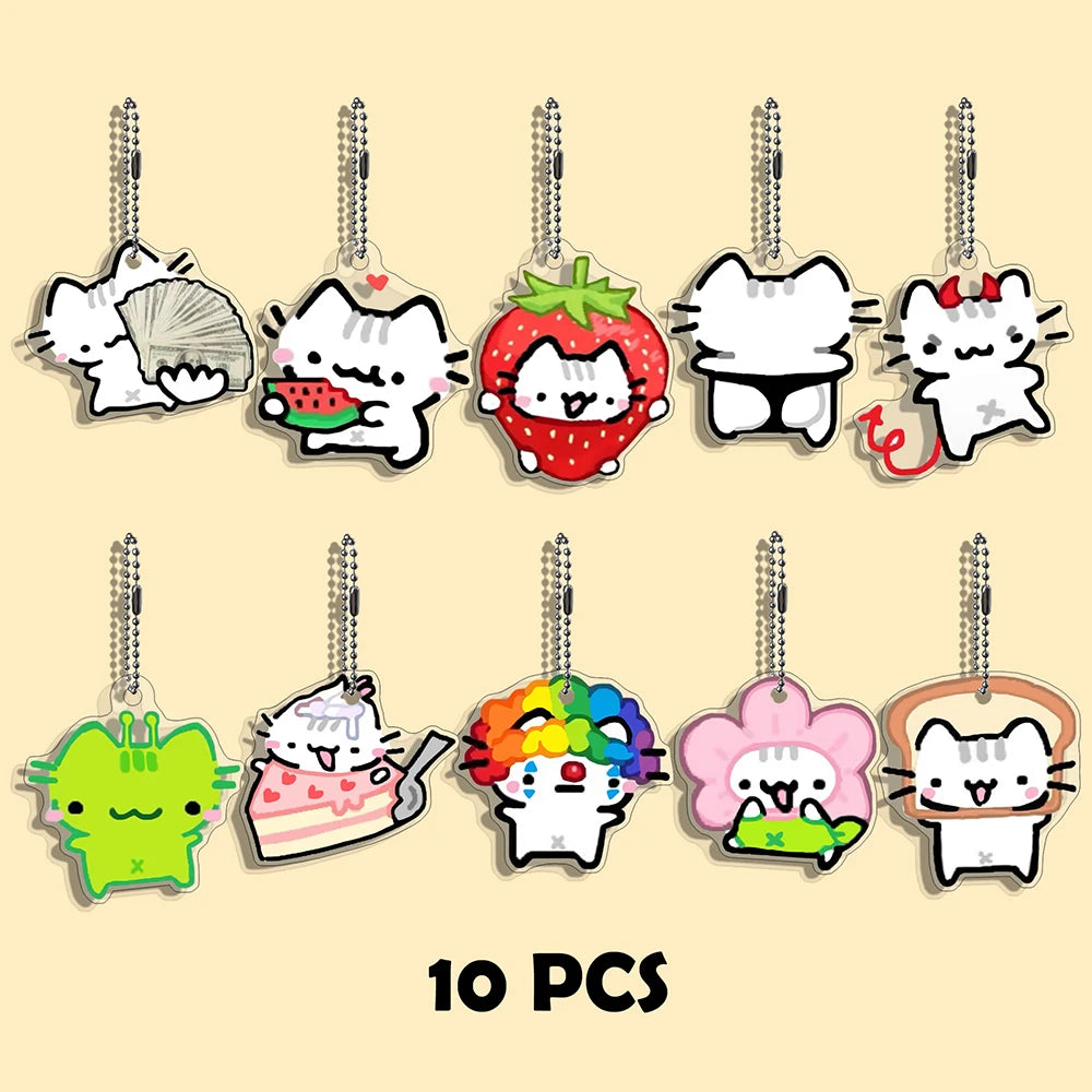 Funny Cat Character Keychain