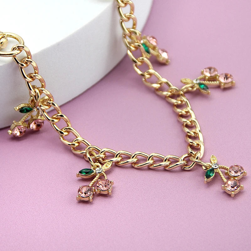 Strawberry & Cherry Bag Chain Charm