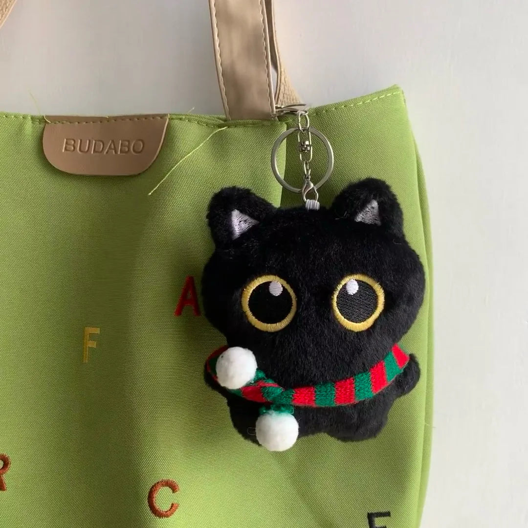 Black Cat Squishy Plush Keychain