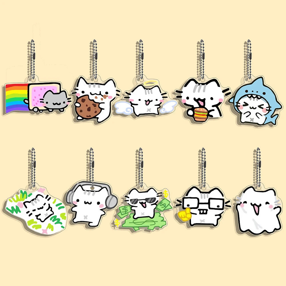 Funny Cat Character Keychain