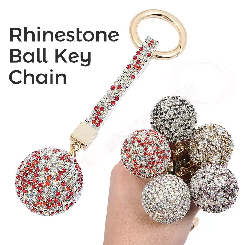 Rhinestone Disco Ball Keychain