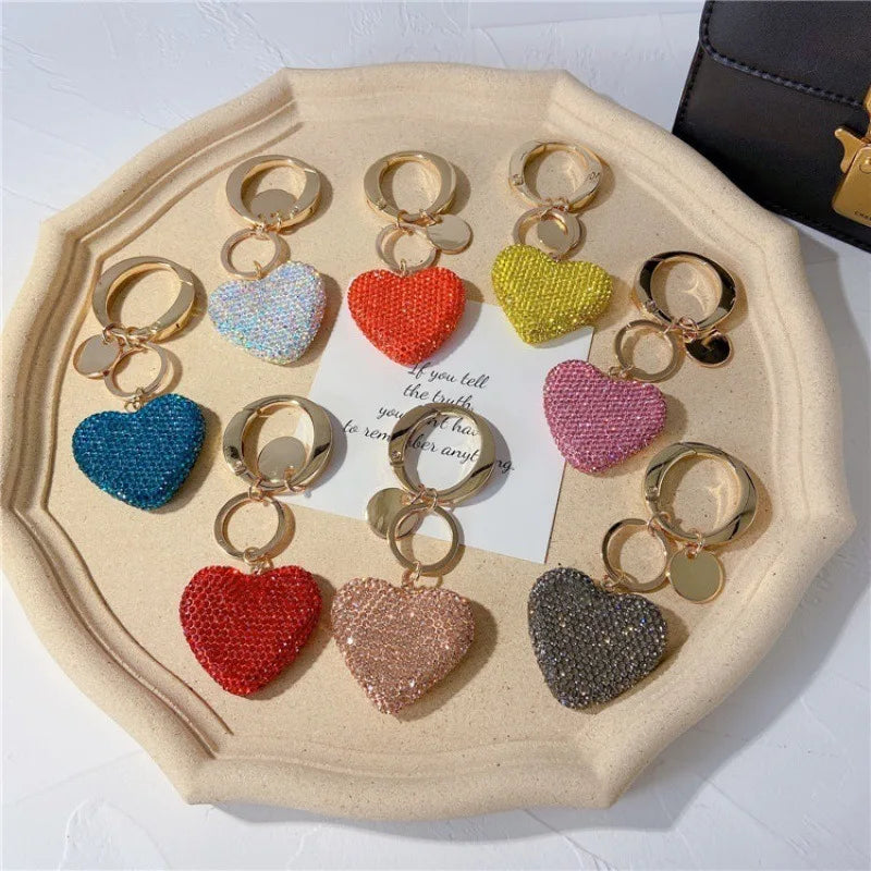 Rhinestone Heart Keychain