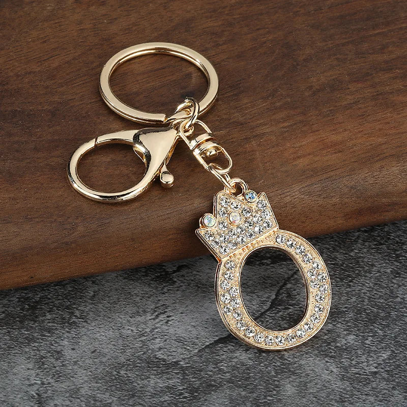 Rhinestone Initial Keychain