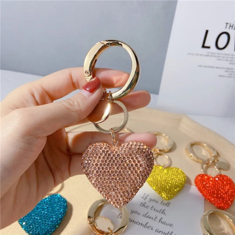 Rhinestone Heart Keychain