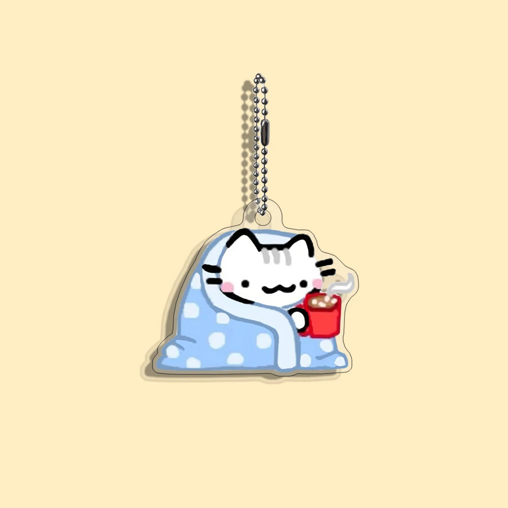 Funny Cat Character Keychain