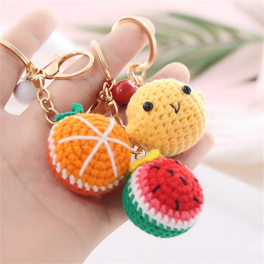 Crochet Fruit & Donut Keychain