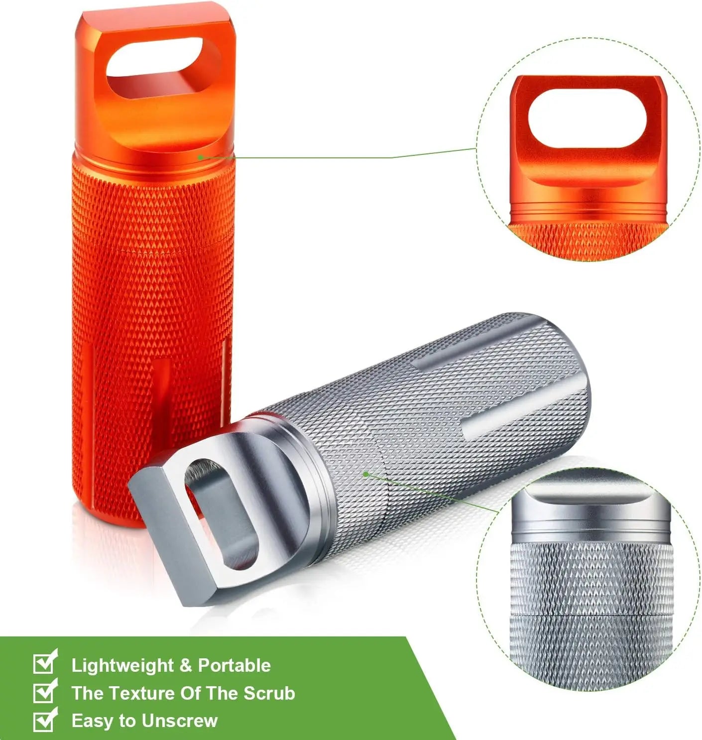 Waterproof Aluminum Pill Case Keychain